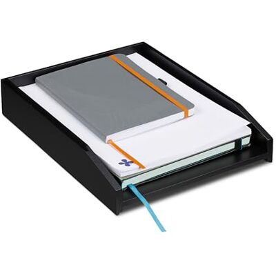 Relaxdays Briefablage stapelbar, DIN A4 Papier, Büro, Schreibtisch, Dokumentenablage Bambus, HBT 6 x 25 x 33 cm, schwarz Relaxdays Briefablage stapelbar, DIN A4 Papier, Büro, Schreibtisch, Dokumentenablage Bambus, HBT 6 x 25 x 33 cm, schwarz