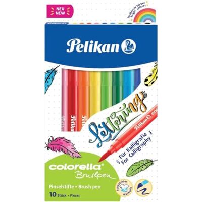 Pelikan Faserschreiber Colorella Super Brush, 10 Stifte in Faltschachtel C/BP/10 Pelikan Faserschreiber Colorella Super Brush, 10 Stifte in Faltschachtel C/BP/10