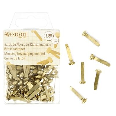 Westcott Musterbeutelklammern 100 Stück Vorteilspack Messing Musterklammern 13mm mit Rundkopf Rundkopfklammern für Büro und DIY E-10592 00 Westcott Musterbeutelklammern 100 Stück Vorteilspack Messing Musterklammern 13mm mit Rundkopf Rundkopfklammern für Büro und DIY E-10592 00