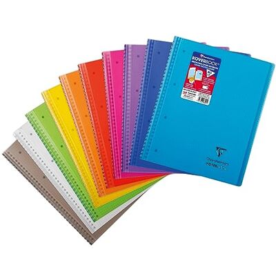 Clairefontaine 396001C Koverbook Collegeblock (mit Einband aus PP, robust, Spiralbindung, DIN A4+, 80 Blatt, 90g, kariert) 1 Stück farbig sortiert Clairefontaine 396001C Koverbook Collegeblock (mit Einband aus PP, robust, Spiralbindung, DIN A4+, 80 Blatt, 90g, kariert) 1 Stück farbig sortiert