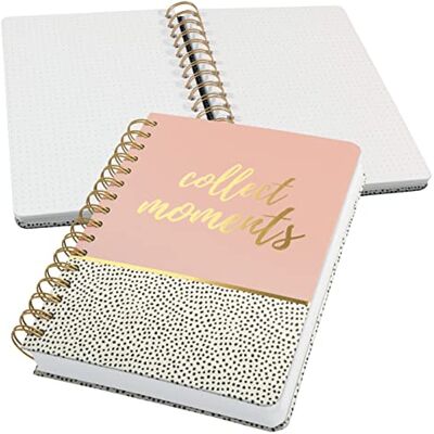 Sigel Spiralblock Jolie A5 dotted Bullet Journal Rosa Weiß 240 Seiten JN601, 120 g Papier, vegan, nachhaltiges Papier Sigel Spiralblock Jolie A5 dotted Bullet Journal Rosa Weiß 240 Seiten JN601, 120 g Papier, vegan, nachhaltiges Papier