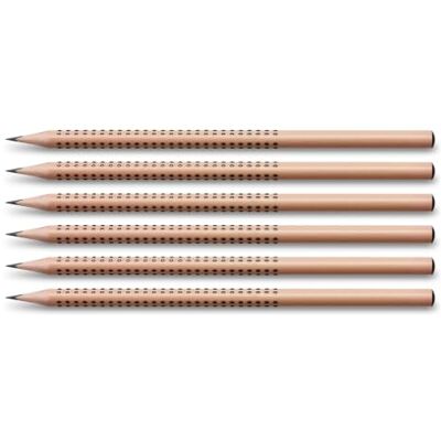 Faber-Castell Bleistifte Set Grip Natur, 6 Stück, Härtegrad HB Dreikantige Holzstifte mit Grip-Zone für komfortables Schreiben und Zeichnen Faber-Castell Bleistifte Set Grip Natur, 6 Stück, Härtegrad HB Dreikantige Holzstifte mit Grip-Zone für komfortables Schreiben und Zeichnen