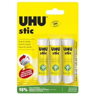 UHU Klebestift stic , 3 x 8,2 g auf Blisterkarte ,Sortiert Kleber, Weiß, Kinder, Kreativität, Haus, Büro, Schule, 3 Stück à 8,2 g UHU Klebestift stic , 3 x 8,2 g auf Blisterkarte ,Sortiert Kleber, Weiß, Kinder, Kreativität, Haus, Büro, Schule, 3 Stück à 8,2 g