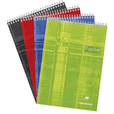Clairefontaine 8150C Schreibblock / Notizblock Pupitre mit Doppelspirale, DIN A4 21x29,7cm, 80 Blatt, 90g, blanko, mikroperforiert, abtrennbar, 4-fach gelocht, farbig sortiert, 1 Stück Clairefontaine 8150C Schreibblock / Notizblock Pupitre mit Doppelspirale, DIN A4 21x29,7cm, 80 Blatt, 90g, blanko, mikroperforiert, abtrennbar, 4-fach gelocht, farbig sortiert, 1 Stück