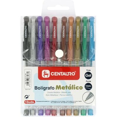 Centauro 10er-Pack Gelstifte in Metallic-Farben, mittlere Strichstärke, 1 mm, bequemer Gummigriff, perfekt als Schulmaterial zum Schreiben und Zeichnen Centauro 10er-Pack Gelstifte in Metallic-Farben, mittlere Strichstärke, 1 mm, bequemer Gummigriff, perfekt als Schulmaterial zum Schreiben und Zeichnen