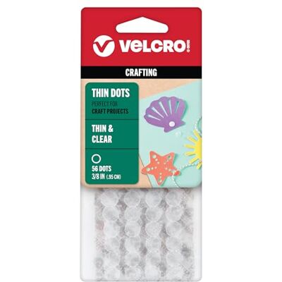 VELCRO Brand Dünne, transparente Verschlüsse Allzweck/flaches Profil perfekt für Zuhause oder Büro 0,95 cm Kreise, 56 Stück – transparent VELCRO Brand Dünne, transparente Verschlüsse Allzweck/flaches Profil perfekt für Zuhause oder Büro 0,95 cm Kreise, 56 Stück – transparent