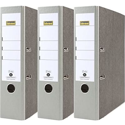 Idena 90084 Ordner für DIN A4, 8 cm breit, Wolkenmarmor, grau, 3 Stück Idena 90084 Ordner für DIN A4, 8 cm breit, Wolkenmarmor, grau, 3 Stück