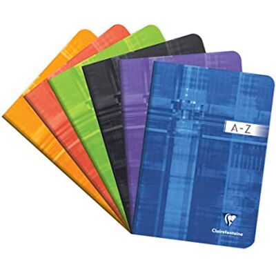 Clairefontaine 3549C Vokabel Registerbuch A5 liniert, 1 Mittelstrich, 48 Blatt, farbig sortiert Clairefontaine 3549C Vokabel Registerbuch A5 liniert, 1 Mittelstrich, 48 Blatt, farbig sortiert