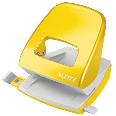 Leitz Büro Locher aus Metall, Für 30 Blatt, Anschlagschiene mit Formatvorgaben, Ergonomisches Design, gelb, WOW-Serie, 50081016 Leitz Büro Locher aus Metall, Für 30 Blatt, Anschlagschiene mit Formatvorgaben, Ergonomisches Design, gelb, WOW-Serie, 50081016