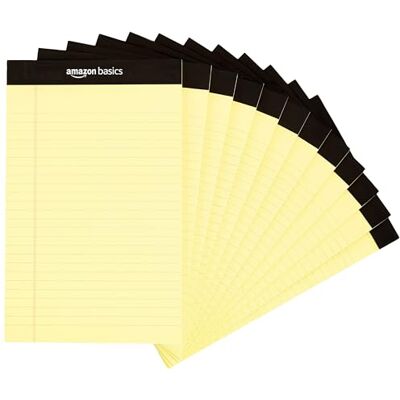 Amazon Basics Legal/breit liniert 50 Blatt pro Pad, 12.7 cm x 20.32 cm canary, 12 Stück Amazon Basics Legal/breit liniert 50 Blatt pro Pad, 12.7 cm x 20.32 cm canary, 12 Stück