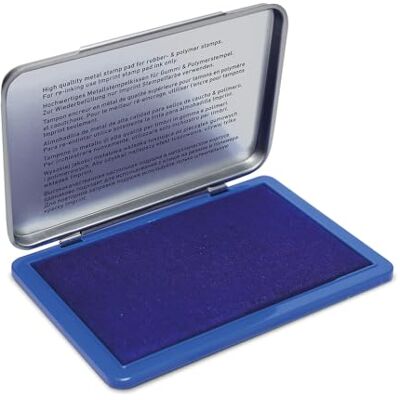 Trodat Imprint Handstempelkissen 9073M für den täglichen Bedarf zu Hause und im Büro – 1 Stempelkissen blau, robuster Metalldeckel, wasserbasierte Tinte, Größe 12,5x8 cm, optimal für Handstempel geeignet Trodat Imprint Handstempelkissen 9073M für den täglichen Bedarf zu Hause und im Büro – 1 Stempelkissen blau, robuster Metalldeckel, wasserbasierte Tinte, Größe 12,5x8 cm, optimal für Handstempel geeignet