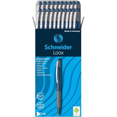 Schneider Loox Kugelschreiber (Schreibfarbe: blau, Strichstärke M, Druckmechanik, dokumentenechte Mine) 20er Packung blau Schneider Loox Kugelschreiber (Schreibfarbe: blau, Strichstärke M, Druckmechanik, dokumentenechte Mine) 20er Packung blau