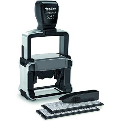 Trodat Stempel zum Selbst Gestalten Professional 5253, 6 Zeilig, Selbstfärbend, Abdruckfarbe Schwarz, 49 x 28 mm Trodat Stempel zum Selbst Gestalten Professional 5253, 6 Zeilig, Selbstfärbend, Abdruckfarbe Schwarz, 49 x 28 mm