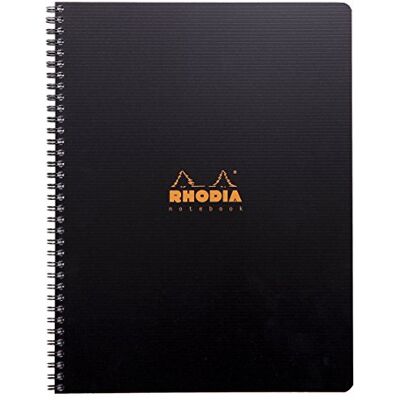 Rhodia 119900C Notizbuch (mit Doppelspiralbindung, DIN A4, 21 x 29,7 cm, kariert, 90 g, 80 Blatt) 1 Stück schwarz Rhodia 119900C Notizbuch (mit Doppelspiralbindung, DIN A4, 21 x 29,7 cm, kariert, 90 g, 80 Blatt) 1 Stück schwarz