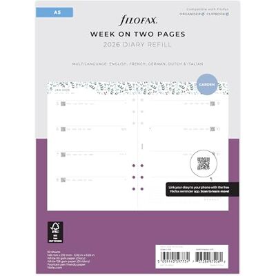 Filofax Kalender Garden Week to view Illustrated Diary Refill Pack A5 2026 Filofax Kalender Garden Week to view Illustrated Diary Refill Pack A5 2026