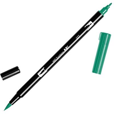 Tombow ABT-277 Fasermaler Dual Brush Pen mit zwei Spitzen, dark green, 1 Stück (1er Pack) Tombow ABT-277 Fasermaler Dual Brush Pen mit zwei Spitzen, dark green, 1 Stück (1er Pack)