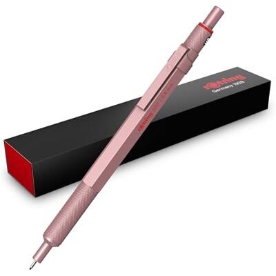 rOtring 600 Druckbleistift HB-Mine0,5 mm Drehminenstift mit Vollmetallgehäuse Schokoladenbraun Rutschfestegerändelte Griffzone und Roségold rOtring 600 Druckbleistift HB-Mine0,5 mm Drehminenstift mit Vollmetallgehäuse Schokoladenbraun Rutschfestegerändelte Griffzone und Roségold