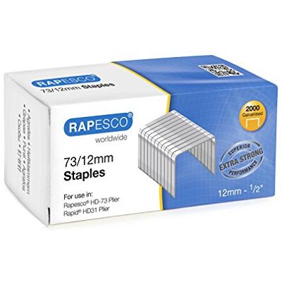 Rapesco 1261 Typ 73/12 mm Verzinkte Robuste Heftklammern, 2000 Stück Rapesco 1261 Typ 73/12 mm Verzinkte Robuste Heftklammern, 2000 Stück