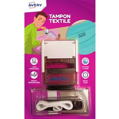 Avery Tampon Textile Vêtements Personnalisable 288 Caractères Résistant au Lavage Avery Tampon Textile Vêtements Personnalisable 288 Caractères Résistant au Lavage