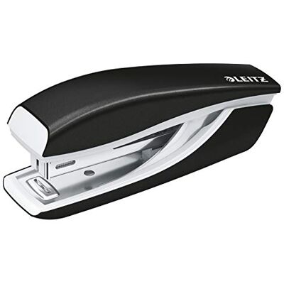 Leitz Mini-Heftgerät, 10 Blatt Tacker mit 1000 Heftklammern, Hefter aus Metall mit Kunststoffelementen, WOW Serie, Schwarz, 55281095 Leitz Mini-Heftgerät, 10 Blatt Tacker mit 1000 Heftklammern, Hefter aus Metall mit Kunststoffelementen, WOW Serie, Schwarz, 55281095