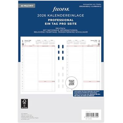 Filofax Kalender A5 Prof.1 Tag pro Seite (deutsch)2026 Filofax Kalender A5 Prof.1 Tag pro Seite (deutsch)2026