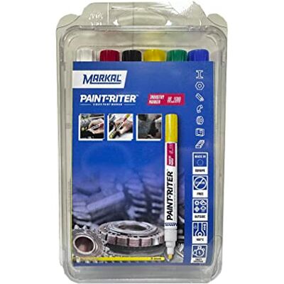 Markal 31200120 SL.100 Marker, Set mit 6 Farben, Rundspitze 2-4 mm, Weiß/Gelb/Rot/Blau/Grün/Schwarz (6 Stück) Markal 31200120 SL.100 Marker, Set mit 6 Farben, Rundspitze 2-4 mm, Weiß/Gelb/Rot/Blau/Grün/Schwarz (6 Stück)
