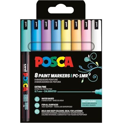 POSCA 181752 Marker Set , 8 Acrylstifte PC-1MR, Permanent Marker 0,7 mm Rundspitze POSCA 181752 Marker Set , 8 Acrylstifte PC-1MR, Permanent Marker 0,7 mm Rundspitze
