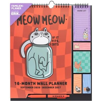 Grupo Erik Mewo Meow Katzen Kalender 2027 Familienplaner Wandkalender Familienkalender Monatsplaner 2026 2027 Planer 4 Spalten für 16 Monate Aesthetic School Stuff Schulsachen Grupo Erik Mewo Meow Katzen Kalender 2027 Familienplaner Wandkalender Familienkalender Monatsplaner 2026 2027 Planer 4 Spalten für 16 Monate Aesthetic School Stuff Schulsachen