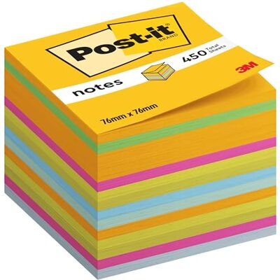 Post-it Notes Würfel, 450 Blatt, 76 mm x 76 mm, Blau, Grün, Pink, Gelb Selbstklebende Haftnotizen, Praktische Klebezettel für Bürobedarf, Meetings, Erinnerungen, To-Do-Listen und zum Organisieren Post-it Notes Würfel, 450 Blatt, 76 mm x 76 mm, Blau, Grün, Pink, Gelb Selbstklebende Haftnotizen, Praktische Klebezettel für Bürobedarf, Meetings, Erinnerungen, To-Do-Listen und zum Organisieren