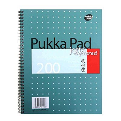Pukka Pad , A4 Kariert Metallisch Jotta Notizbuch 3er Pack 29. 7 x 23cm Spiral Notizbuch mit 80GSM Papier Mit 4-Loch Ränder und perforierte Kanten 200 Seiten, Grün Pukka Pad , A4 Kariert Metallisch Jotta Notizbuch 3er Pack 29. 7 x 23cm Spiral Notizbuch mit 80GSM Papier Mit 4-Loch Ränder und perforierte Kanten 200 Seiten, Grün
