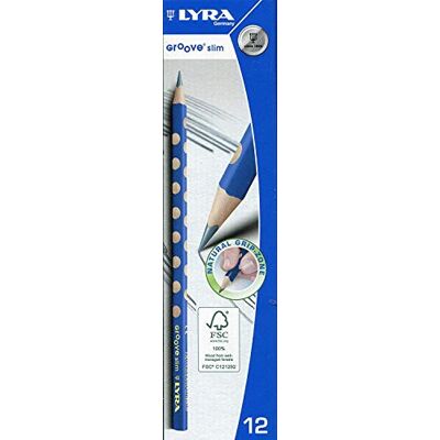 LYRA L1760100 Groove Slim Graphitstifte, hochwertig, Graphit, ergonomischer Griff, ideal für Kinder und Erwachsene, Klasse HB, Mine: 2,8 mm (12 Bleistifte im Lieferumfang enthalten) LYRA L1760100 Groove Slim Graphitstifte, hochwertig, Graphit, ergonomischer Griff, ideal für Kinder und Erwachsene, Klasse HB, Mine: 2,8 mm (12 Bleistifte im Lieferumfang enthalten)