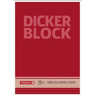 BRUNNEN 1052687 Briefblock/Schreibblock/Der dicke Block (A4, liniert, 100 Blatt, 60g/m²) BRUNNEN 1052687 Briefblock/Schreibblock/Der dicke Block (A4, liniert, 100 Blatt, 60g/m²)