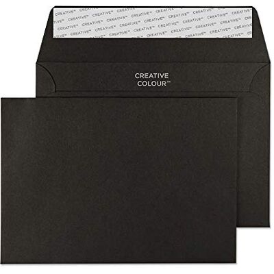 Blake Creative Colour 15114 Farbige Briefumschläge Haftklebung Tiefschwarz C6 114 x 162 mm 120 g/m² 25 Stück Blake Creative Colour 15114 Farbige Briefumschläge Haftklebung Tiefschwarz C6 114 x 162 mm 120 g/m² 25 Stück
