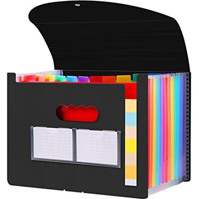 Diboniur Dokumentenmappe A4 mit Deckel, Fächermappe Sortiermappe Bunte Datei Ordner, Dokumentenablage Mappe mit Fächern, Akkordeon Aktenordner für Büro Organizer (Schwarz) Diboniur Dokumentenmappe A4 mit Deckel, Fächermappe Sortiermappe Bunte Datei Ordner, Dokumentenablage Mappe mit Fächern, Akkordeon Aktenordner für Büro Organizer (Schwarz)