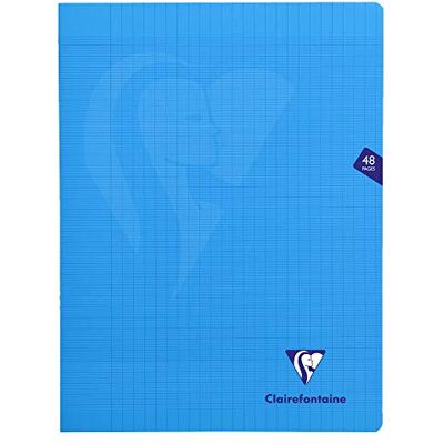 Clairefontaine 323311C Schulheft / Heft Mimesys DIN A4+ 24x32 cm, 24 Blatt 90g, französische Lineatur, Einband aus PP, geheftet, Blau, 1 Stück Clairefontaine 323311C Schulheft / Heft Mimesys DIN A4+ 24x32 cm, 24 Blatt 90g, französische Lineatur, Einband aus PP, geheftet, Blau, 1 Stück