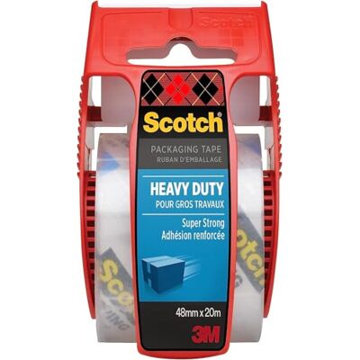 Scotch Heavy Duty Verpackungsband im Abroller, Transparent, 48 mm x 20 m Sicherer, Starker Halt zum Verschließen von Kartons und Paketen; Ideal für Verpackung und Versand Scotch Heavy Duty Verpackungsband im Abroller, Transparent, 48 mm x 20 m Sicherer, Starker Halt zum Verschließen von Kartons und Paketen; Ideal für Verpackung und Versand