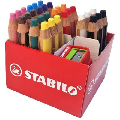 STABILO Buntstift, Wasserfarbe & Wachsmalkreide woody 3 in 1-30er Box mit 2 Spitzer STABILO Buntstift, Wasserfarbe & Wachsmalkreide woody 3 in 1-30er Box mit 2 Spitzer