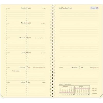 QUO VADIS Kalendereinlagen – Spiralbindung – 2025 – Italnote S – Wochenkalender horizontal – Französisch – 12 Monate und 1/2 von Mitte Dezember bis Dezember – 8,8 x 17 cm – Papier Clairefontaine QUO VADIS Kalendereinlagen – Spiralbindung – 2025 – Italnote S – Wochenkalender horizontal – Französisch – 12 Monate und 1/2 von Mitte Dezember bis Dezember – 8,8 x 17 cm – Papier Clairefontaine