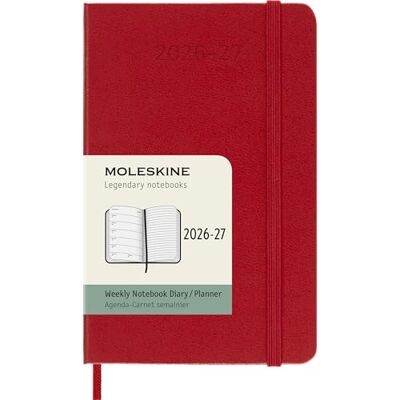 Moleskine Wochenkalender 2026–2027 – 18-Monats-Kalender mit Notizbereich, Hartcover und Gummibandverschluss, Farbe Scharlachrot, Pocket-Format 9 x 14 cm Moleskine Wochenkalender 2026–2027 – 18-Monats-Kalender mit Notizbereich, Hartcover und Gummibandverschluss, Farbe Scharlachrot, Pocket-Format 9 x 14 cm