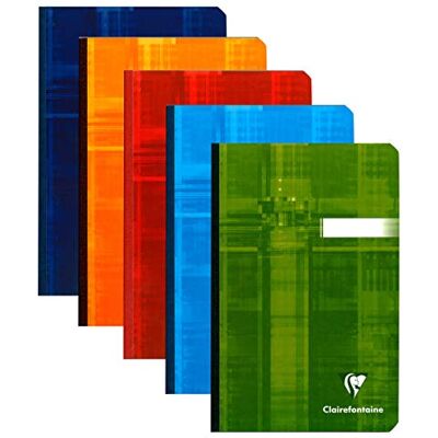 Clairefontaine 9606C Packung mit 5 Kladden/Notizbücher 11x17cm mit Softcover, 96 Blatt liniert 90g, farbig sortiert, 1 Pack Clairefontaine 9606C Packung mit 5 Kladden/Notizbücher 11x17cm mit Softcover, 96 Blatt liniert 90g, farbig sortiert, 1 Pack