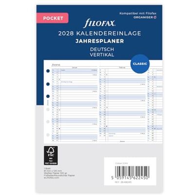 Filofax Kalendereinlage Pocket Jahresplaner vertikal deutsch 2028 Filofax Kalendereinlage Pocket Jahresplaner vertikal deutsch 2028