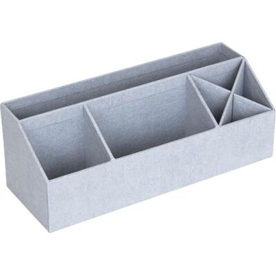 BIGSO BOX OF SWEDEN BIGSO ELISA Schreibtisch Organizer – Aufbewahrungsbox mit 4 Fächern – Schreibtischablage für Zettel, Büroklammern, Stifte & Kleinteile – Sortierkasten aus Faserplatte und Papier – hellgrau BIGSO BOX OF SWEDEN BIGSO ELISA Schreibtisch Organizer – Aufbewahrungsbox mit 4 Fächern – Schreibtischablage für Zettel, Büroklammern, Stifte & Kleinteile – Sortierkasten aus Faserplatte und Papier – hellgrau