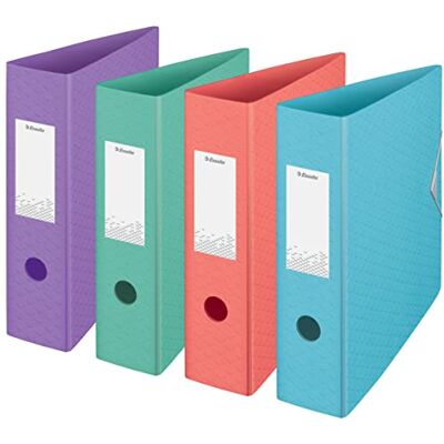 Esselte A4-Ordner, 500 Blatt Kapazität, 82 mm Rückenbreite, leichtgewichtiger A4-Ordner für Zuhause/Büro, zur Schreibtischorganisation, Colour'Breeze Serie, Mehrfarbig, 629219 Esselte A4-Ordner, 500 Blatt Kapazität, 82 mm Rückenbreite, leichtgewichtiger A4-Ordner für Zuhause/Büro, zur Schreibtischorganisation, Colour'Breeze Serie, Mehrfarbig, 629219