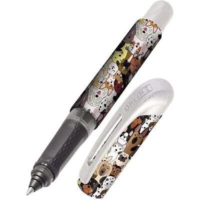 Online College Hunde Tintenroller mit Patrone, ergonomischer Rollerball für Rechtshänder und Linkshänder mit Tier-Design, inkl. Kombipatrone blau, made in Germany Online College Hunde Tintenroller mit Patrone, ergonomischer Rollerball für Rechtshänder und Linkshänder mit Tier-Design, inkl. Kombipatrone blau, made in Germany