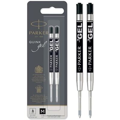Parker Gelstifteminen mittlere Schreibspitze (0,7 mm) schwarze QUINK Tinte 2 Stück Parker Gelstifteminen mittlere Schreibspitze (0,7 mm) schwarze QUINK Tinte 2 Stück
