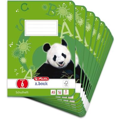 Herlitz Schulheft x.book A5, Lineatur 6, blanko, 16 Blatt, 10 Stück Herlitz Schulheft x.book A5, Lineatur 6, blanko, 16 Blatt, 10 Stück