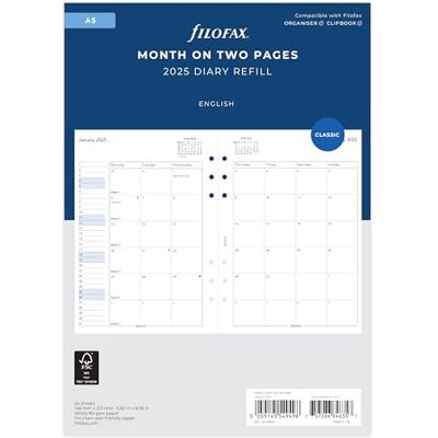 Filofax A5 Monat auf zwei Seiten, Englisch 2025 Terminplaner Filofax A5 Monat auf zwei Seiten, Englisch 2025 Terminplaner