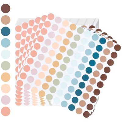 AiQInu 4000 Stück Klebepunkte Bunte 10mm Runde Punktaufkleber Markierungspunkte Etiketten Kleine Runde Punkt Aufkleber Mini Sticker für Büro Schule, Kalender, und zum Basteln, Papier, 10 Macaron-Farbe AiQInu 4000 Stück Klebepunkte Bunte 10mm Runde Punktaufkleber Markierungspunkte Etiketten Kleine Runde Punkt Aufkleber Mini Sticker für Büro Schule, Kalender, und zum Basteln, Papier, 10 Macaron-Farbe