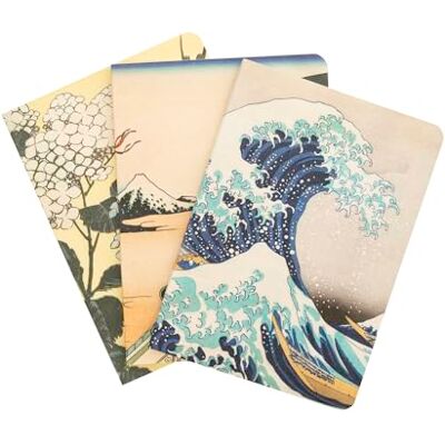 Grupo Erik Hokusai The Great Wave of Kanagawa 3er Pack Notizbücher A6 Notizbuch klein A6-1 Notizbuch Liniert Dotted Blanko Notizblock A6 Grupo Erik Hokusai The Great Wave of Kanagawa 3er Pack Notizbücher A6 Notizbuch klein A6-1 Notizbuch Liniert Dotted Blanko Notizblock A6