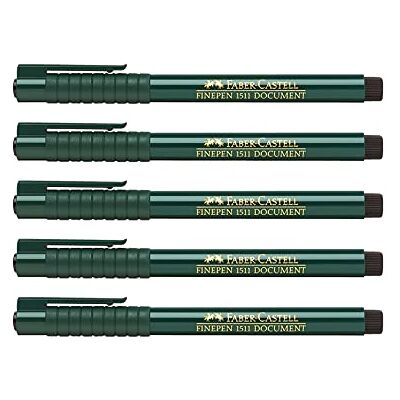 Faber-Castell 205003 Faserschreiber Finepen 151199, 0.4 mm, schwarz, 5 Stück Faber-Castell 205003 Faserschreiber Finepen 151199, 0.4 mm, schwarz, 5 Stück